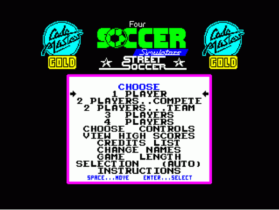 4 Soccer Simulators - Indoor Soccer (1989)(Codemasters Gold)[48-128K] (USA) Game Cover
